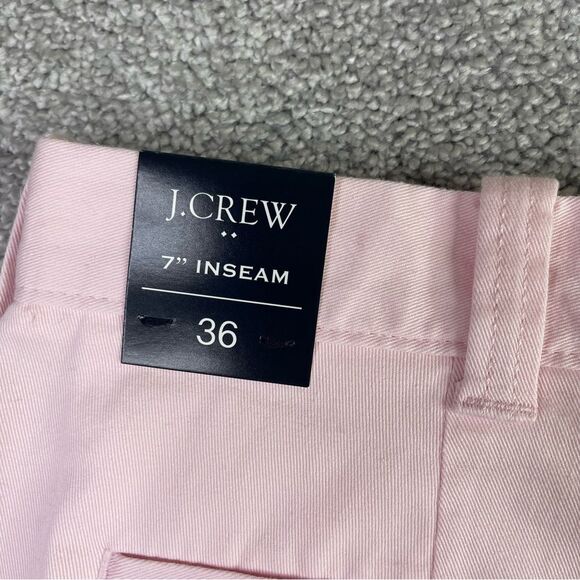 J. Crew Flex Chino Shorts Men’s 36 Pink Flat Front 7” Inseam Preppy - Picture 7 of 11